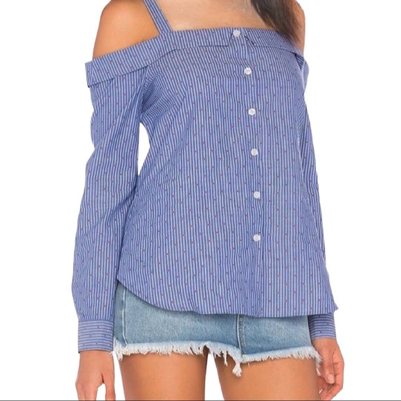 BCBGeneration | NWOT Stripe Off The Shoulder Top - Picture 7 of 9